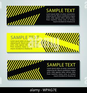 yellow and black straight line banner.Vector corporate design,luxury simple. Stock Vector