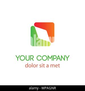 green red boomerang abstract logo Stock Vector