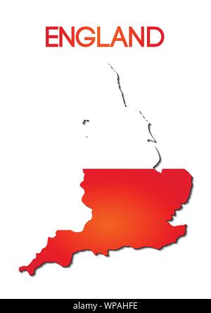 national flag color in map of England gradient design Stock Vector