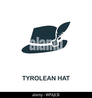Tyrolean Hat vector icon symbol. Creative sign from oktoberfest icons collection. Filled flat Tyrolean Hat icon for computer and mobile Stock Vector