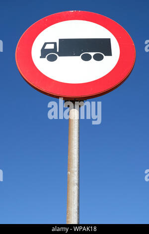 Dutch road sign: no access for goods vehicles Stock Photo