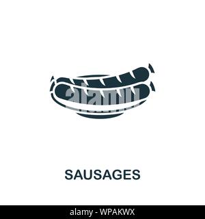 Sausages vector icon symbol. Creative sign from oktoberfest icons collection. Filled flat Sausages icon for computer and mobile Stock Vector