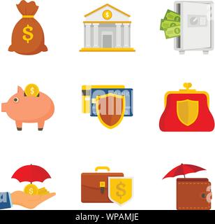 Deposit banner set. Flat illustration of deposit vector banner set for web design Stock Vector