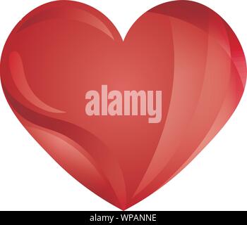 3d red Heart icons, sign of love, isolated vector collection Stock Vector
