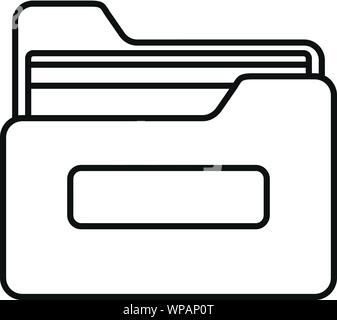 Archive file folder icon. Outline archive file folder vector icon for web design isolated on white background Stock Vector