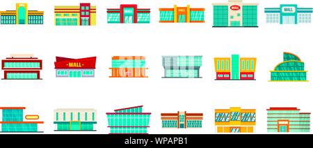 Mall icons set. Flat set of mall vector icons for web design Stock Vector