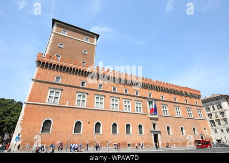 People visit National Museum of Palazzo Venezia Rome Italy Stock Photo