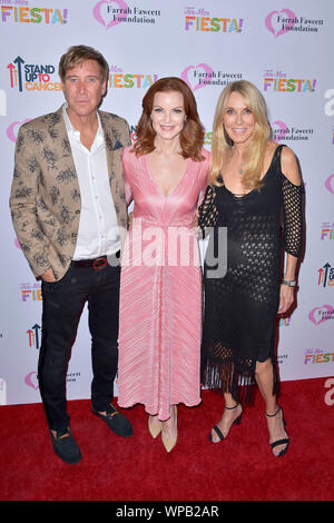 Lawrence Piro, Marcia Cross and Alana Stewart attending the Farrah Fawcett Foundation's Tex-Mex Fiesta at Wallis Annenberg Center for the Performing Arts on September 6, 2019 in Beverly Hills, California. Stock Photo