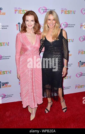 Marcia Cross and Alana Stewart attending the Farrah Fawcett Foundation's Tex-Mex Fiesta at Wallis Annenberg Center for the Performing Arts on September 6, 2019 in Beverly Hills, California. Stock Photo