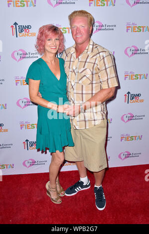 April Hutchonson and Jake Busey attending the Farrah Fawcett Foundation's Tex-Mex Fiesta at Wallis Annenberg Center for the Performing Arts on September 6, 2019 in Beverly Hills, California. Stock Photo