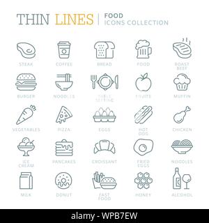 Collection of food related icons Stock Vector