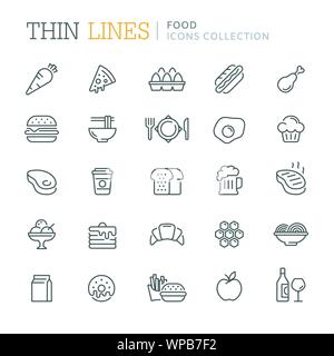 Collection of food related icons Stock Vector