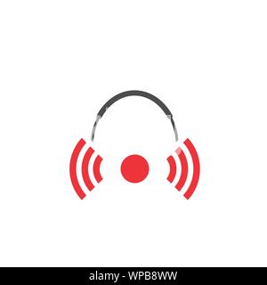 Wireless Headphones vector icon. DJ symbol, Vector illustration Stock Vector