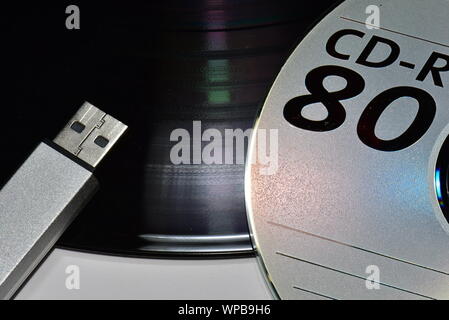 3 different data storage options Stock Photo