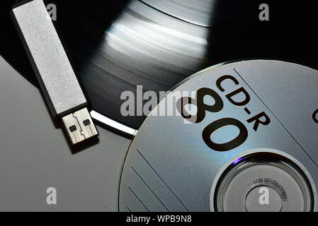 3 different data storage options Stock Photo