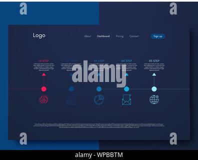 Infographic design template with numbers five option Stock Vector