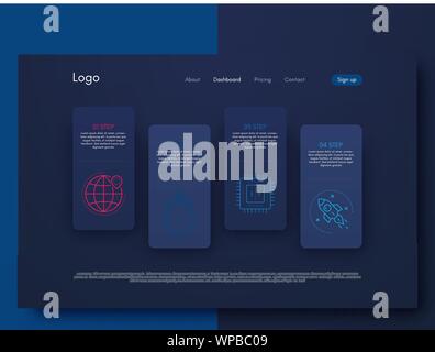 Infographic design template with numbers four option Stock Vector