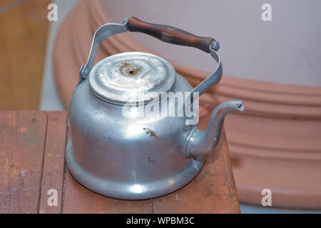 Vintage Large Aluminum Tea Pot Kettle Stove Top Isolated Stock Photo -  Download Image Now - iStock