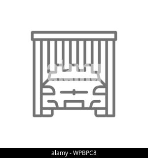 Automatic brushes in portal carwash line icon. Stock Vector