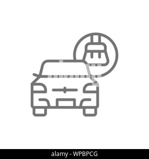 Vector full car cleaning service line icon. Stock Vector