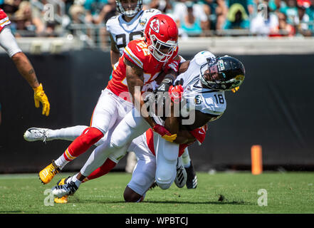 Kansas City Chiefs cornerback Trent McDuffie catches a ball during NFL  football training camp Friday, Aug. 4, 2023, in St. Joseph, Mo. (AP  Photo/Charlie Riedel Stock Photo - Alamy