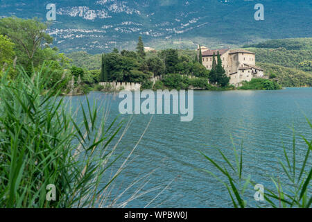 Italy, Toblino ,views of the toblino lake and castle Stock Photo