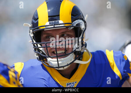 Los Angeles Rams offensive tackle Max Pircher's (66) helmet is