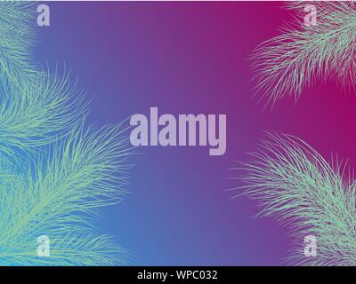 Modern pattern with white branches of spruce on blue background. Merry christmas. Christmas decor. Season greeting Stock Vector