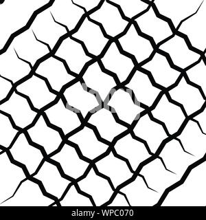 Wavy, waving, zigzag lines crosshatch grid, mesh pattern. Abstract curvy criss-cross lines texture. Tangle wrinkle stripes. Diagonal, oblique strips w Stock Vector