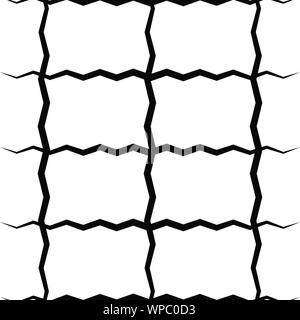 Wavy, waving, zigzag lines crosshatch grid, mesh pattern. Abstract curvy criss-cross lines texture. Tangle wrinkle stripes. Diagonal, oblique strips w Stock Vector