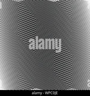 Wavy, waving, zigzag lines crosshatch grid, mesh pattern. Abstract curvy criss-cross lines texture. Tangle wrinkle stripes. Diagonal, oblique strips w Stock Vector
