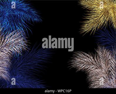 Colorful branches fir trees, great design for any purposes. Christmas decor. Vector card, banner. Graphic vector art Stock Vector