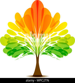 tree logo plant green icon vector concept flat design Stock Photo - Alamy