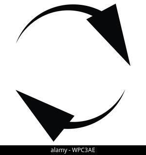 Circular, circle arrow right. Radial arrow icon, symbol. Clockwise rotate, twirl, twist concept element. Spin, vortex pointer. Whirlpool, loop cursor Stock Vector