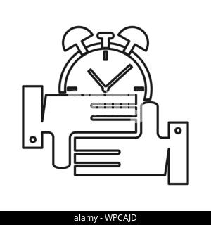 alarm time Commitment Teamwork Together Outline Logo Stock Vector