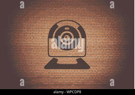 Webcam icon symbol Flat modern web design with long shadow and space for your text. Vector Stock Vector