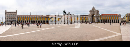 High resolution panorama of Commerce Square in Lisbon Stock Photo