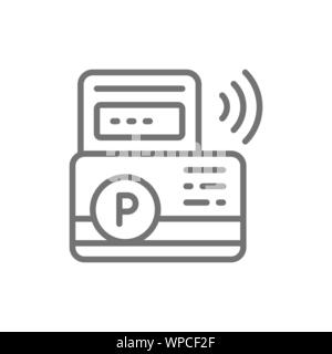 Vector parking payment, parking ticket line icon. Stock Vector