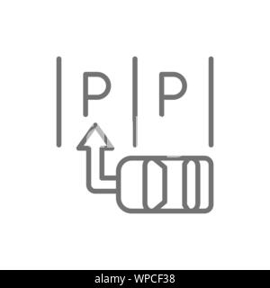Car parking scheme line icon. Isolated on white background Stock Vector