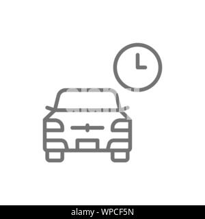 Vector temporary parking, carsharing service line icon. Stock Vector