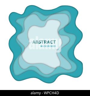 Green paper cut abstract background, stock vector Stock Vector