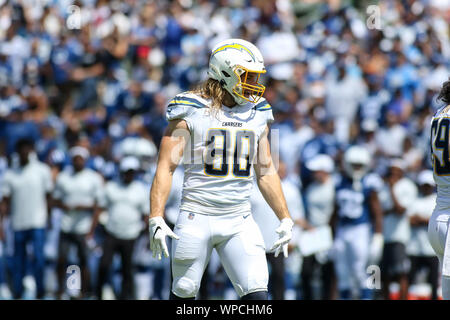 INDIANAPOLIS, IN - SEPTEMBER 19: Los Angeles Rams Tight End Johnny Mundt  (82) warms up before the start of the NFL football game between the Los  Angeles Rams and the Indianapolis Colts