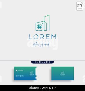 Camera City Logo Template Vector Symbol Design Stock Vector