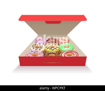 Donuts in box Stock Vector