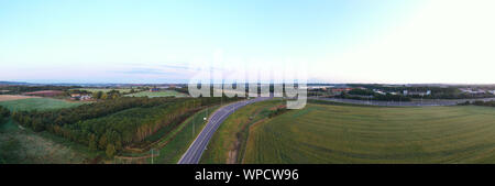 Aerial panorama view of Swindon M4 Junction 16 Stock Photo