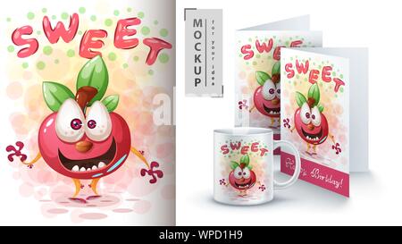 Sweet apple - mockup foryour idea Stock Vector