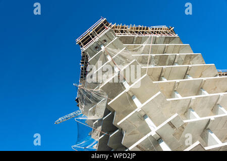 high rise apartment building - abstract concrete architecture construction detail process Stock Photo