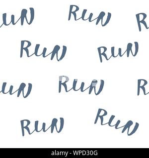 Run motivation background. Seamless sport pattern. Vector illustration Stock Vector