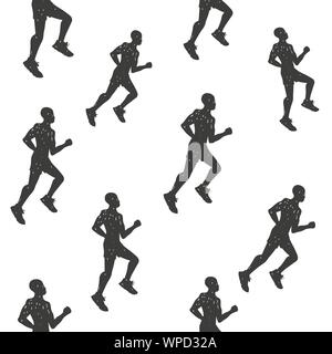 Run motivation background. Seamless sport pattern. Vector illustration Stock Vector
