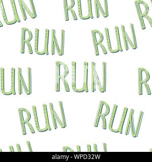Run motivation background. Seamless sport pattern. Vector illustration Stock Vector